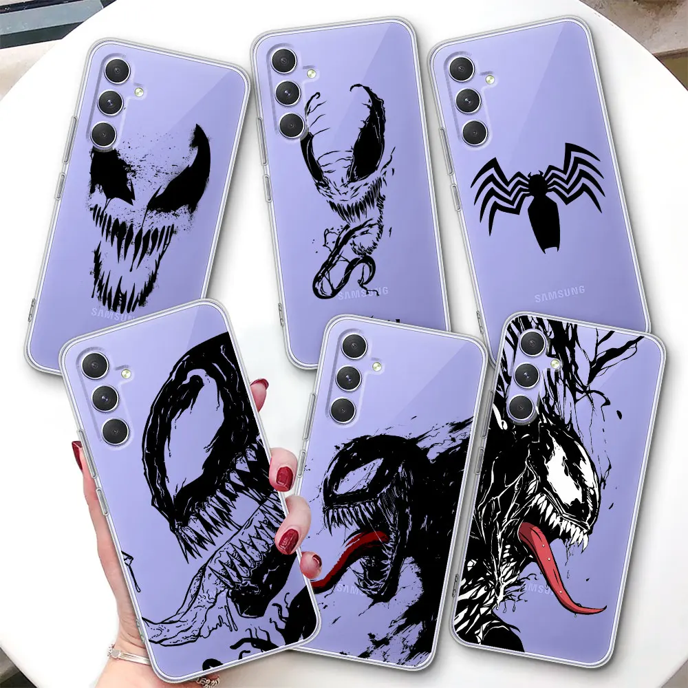 Marvel Venom TPU Case for Samsung Galaxy A15 A21s A51 A13 A35 A54 A55 A41 A52 A53 A71 A14 A21 A24 A31 A33 A73 A34 Phone Cover