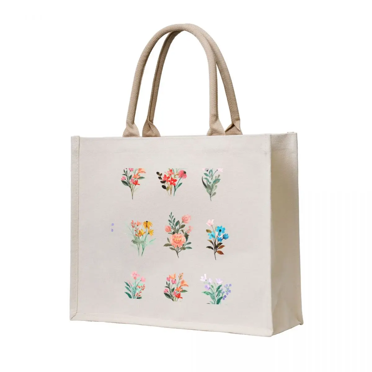 

Watercolor Flower Bouquet Set Tote Bag ecological bags Beach bag tote bag