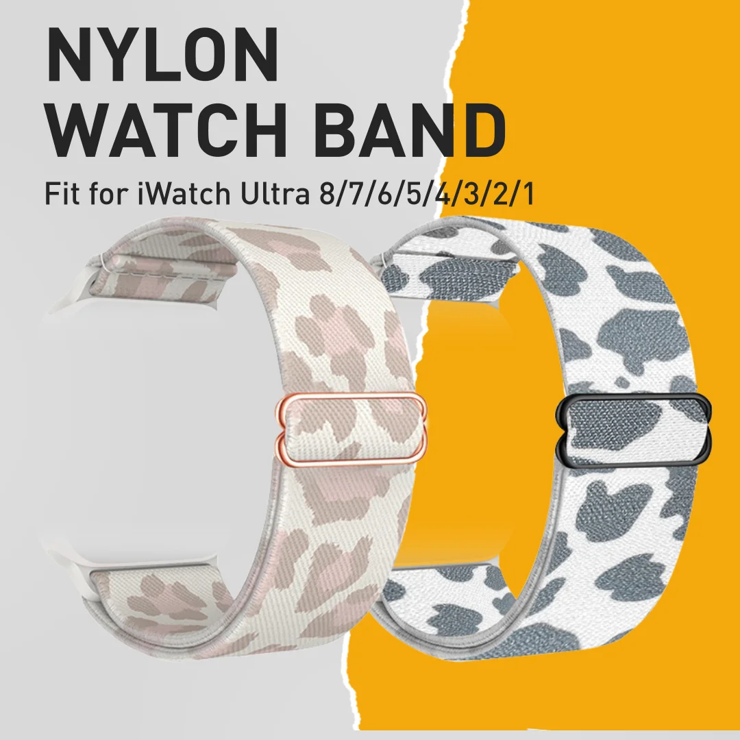2Packs Elastic Nylon Watch Band for Apple Watch，Adjustable Woven Sport Strap for iWatch Ultra 2, Series10 9 8 7 6, 38mm40mm41mm