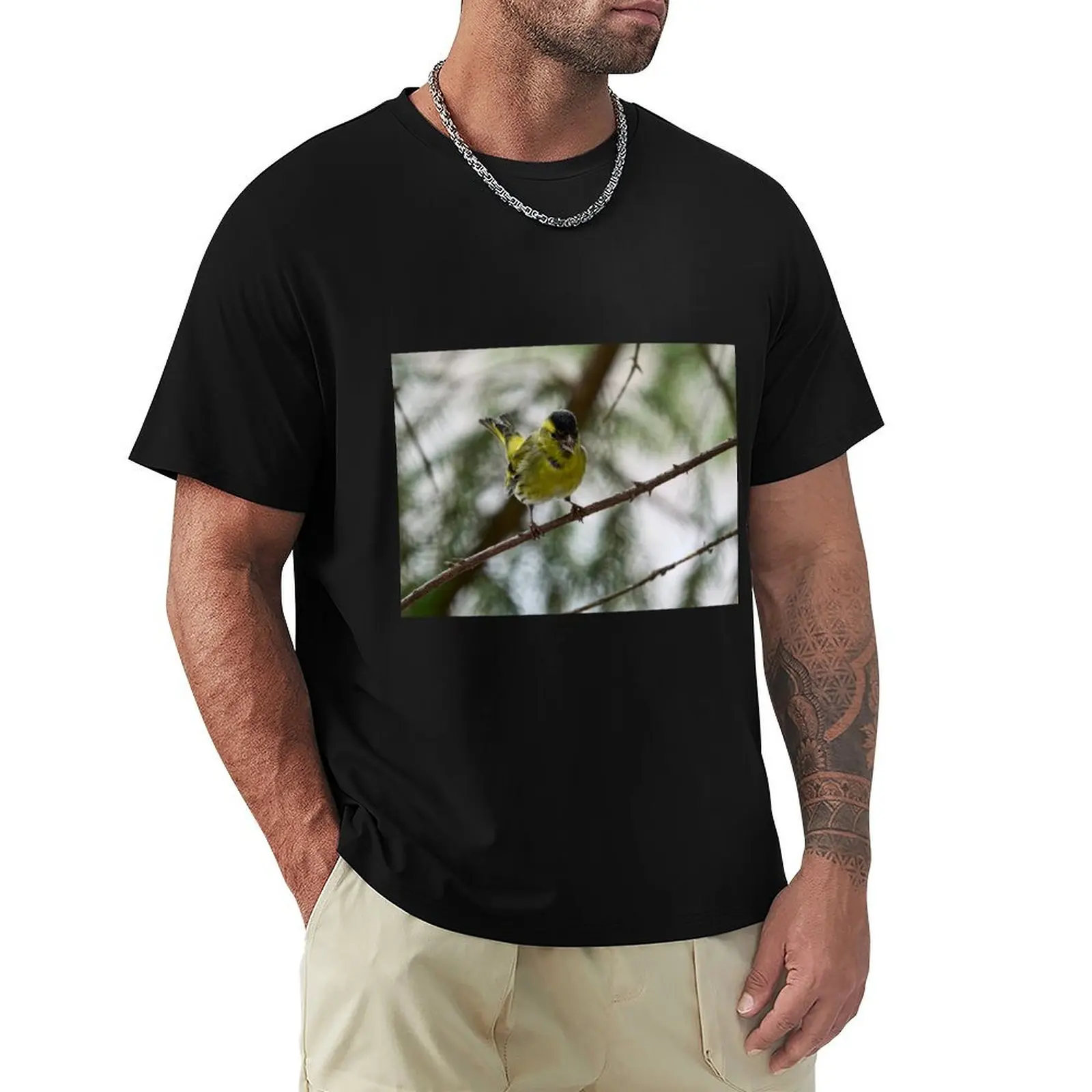 Tweeting Siskin T-Shirt Quick Dry Fishing T-Shirt
