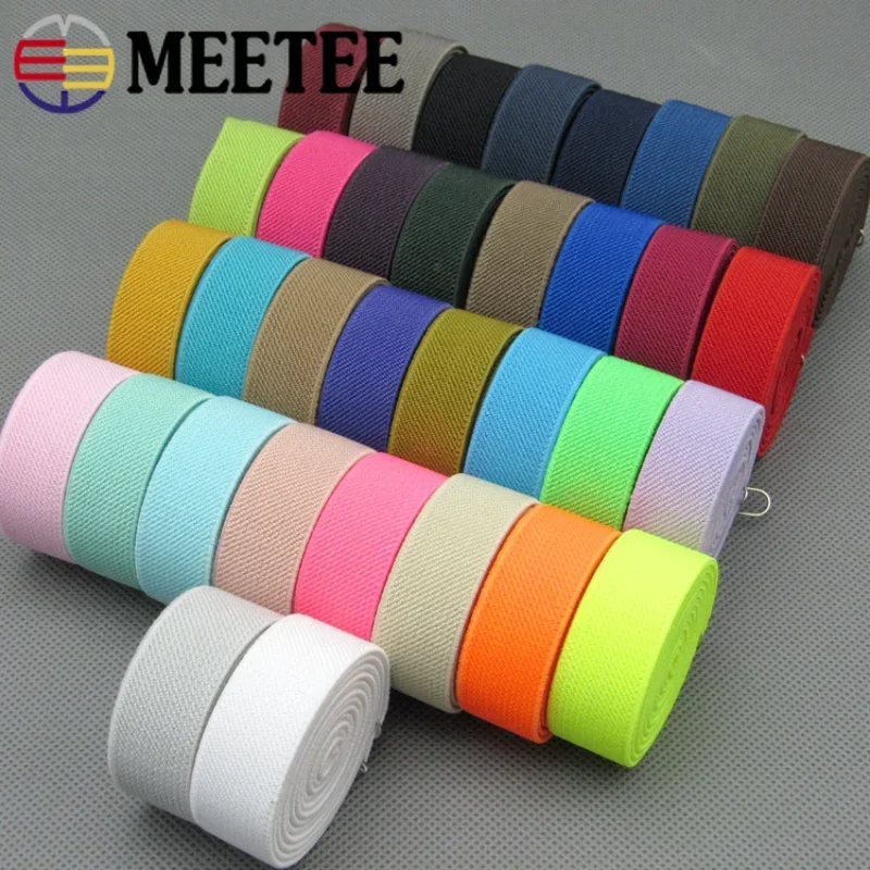 Meetee-banda elástica de costura de 5 metros, 20mm, bandas de goma de piel suave para ropa interior, pantalones, cinta para pretina, cintas de encuadernación al polarizadas DIY