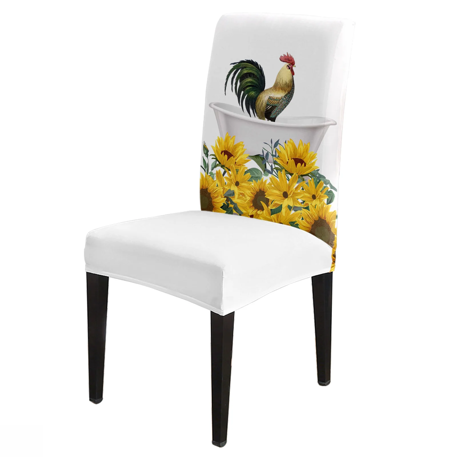 

Animal Sunflower Rooster Bathtub Dining Chair Cover 4/6/8PCS Spandex Elastic Chair Slipcover Case for Wedding Home Dining Room