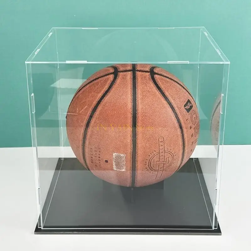 M5TC Acryl basketbalweergave Case Clear Football Basketball Storage Box Sport Memorabilia Holder Soccer Display Stand