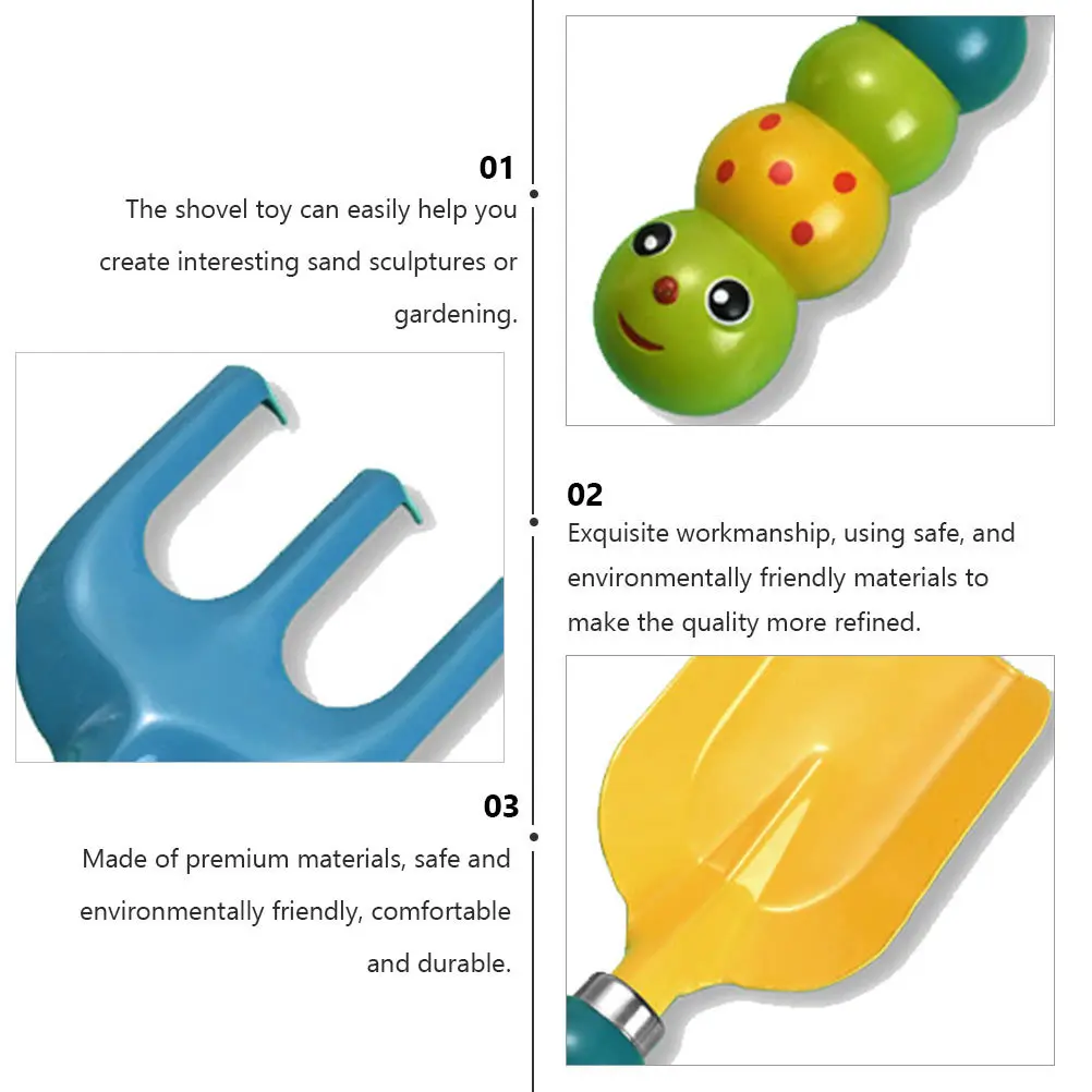

3 Pcs/Set Children's Garden Tools Outdoor Toys Kids Gardening Kit Portable Beach Shovel