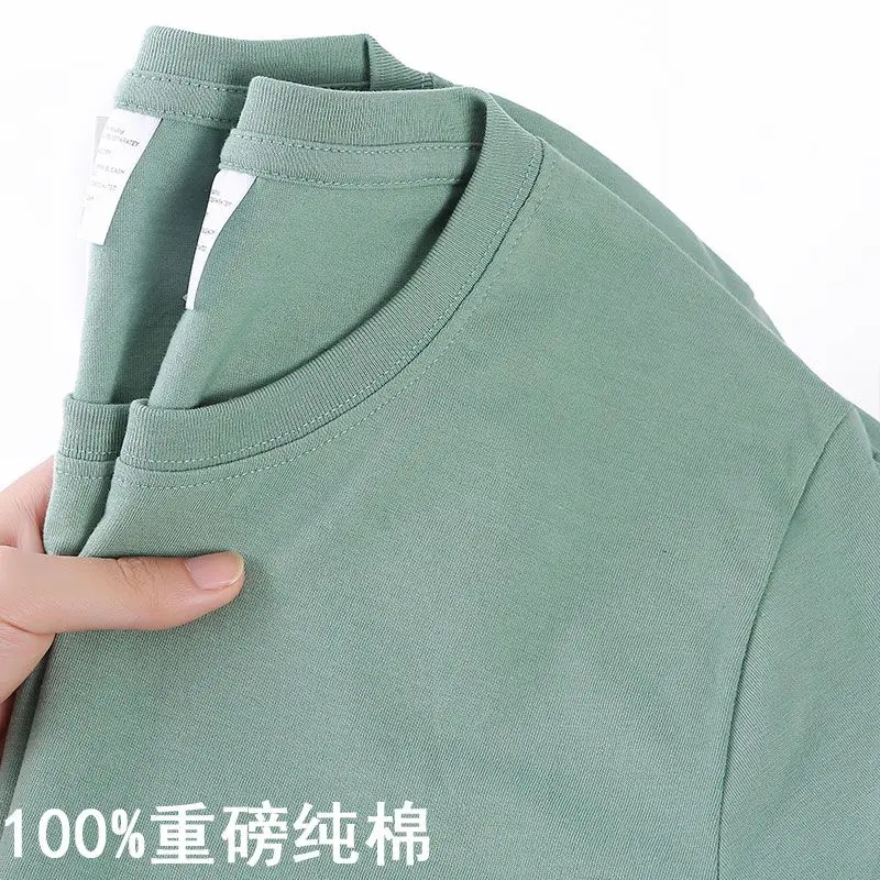 100% Cotton T-shirt Men Women Solid Color O Neck Short-sleeved Tops Summer Korean Loose Half-sleeve T Shirt Unisex M-4XL, image 18