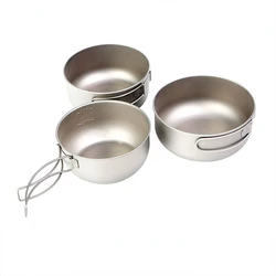 450ml-600ml Folding Titanium Bowl Outdoor Folding Camping BBQ Portable Travel Picnic Camp Cooking Supplies Nature Hike Equipment