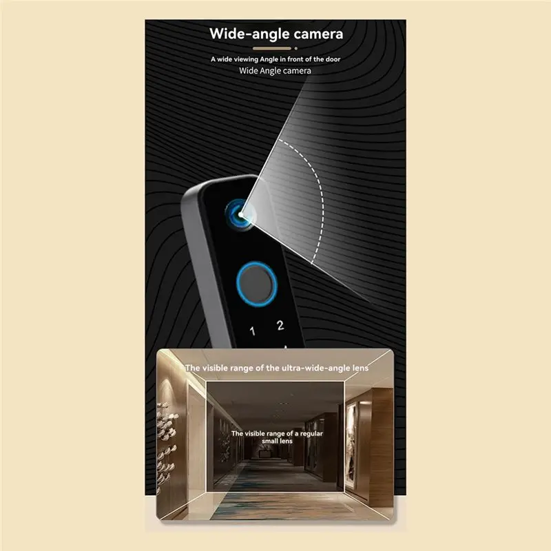 

【RECOMMEND】Fingerprint RFID Password Enabled Tuya Wifi Smart Door Lock With Embedded Camera Access Sliding Security Peephole Doo