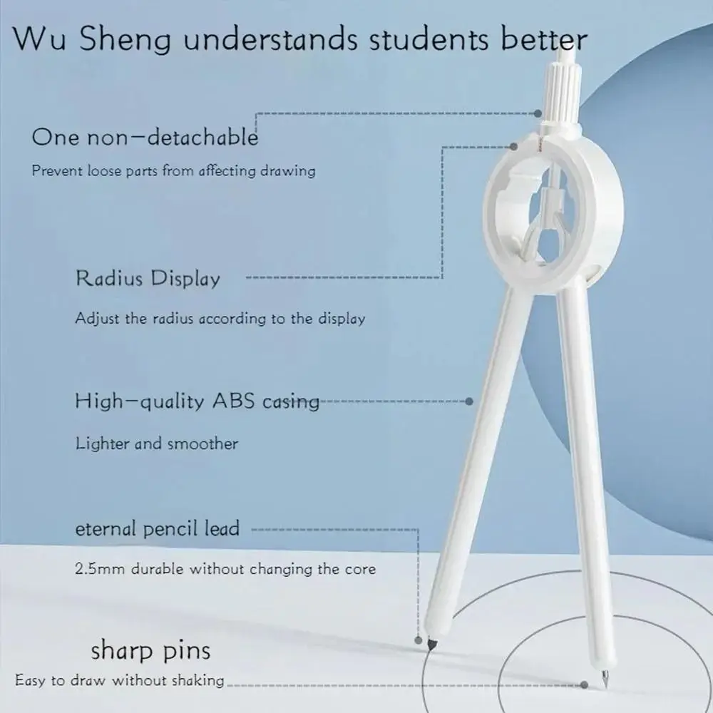 شاشة ديجيتال الطلاب البوصلة الأبدية قلم رصاص الملء الصحافة نوع الرسم البوصلة 1-13 سنتيمتر القطر الأبيض الهندسة البوصلة #5
