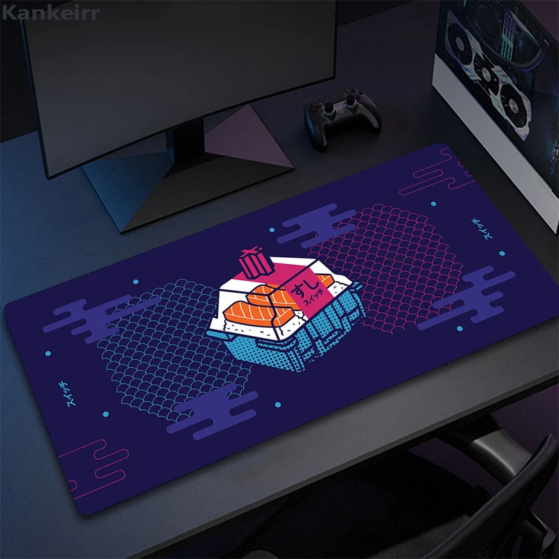 Bilgisayar 90x40 kauçuk MouseMats anahtarı mavi Mouse Pad suşi Suitchi Deskmat oyun klavye Mousepad oyun aksesuarları masa Mat