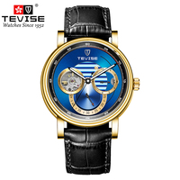 Automatic Mechanical Watch for Men Leather Strap Skeleton Watch 24 Hours Luminous Watch Fashion Casual Watch