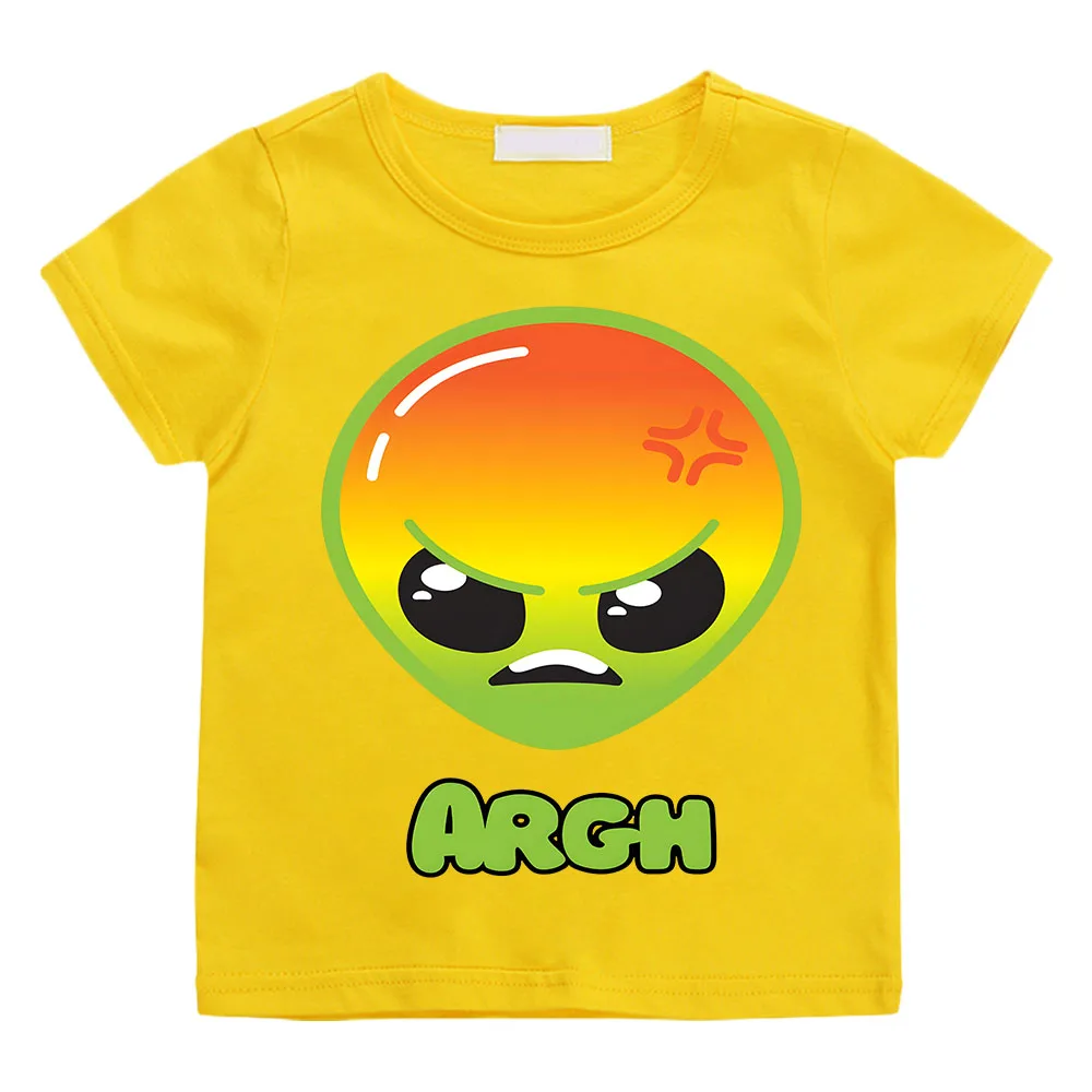 Nervous Alien Funny Boys Girls T-Shirts Game Cartoon Print Tshirts Fashion Casual Baby Clothes Anime Short Sleeve Streetwear