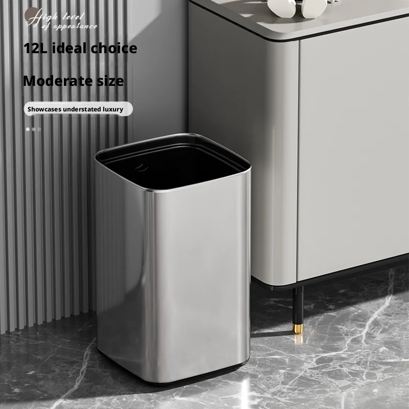 Double-layer Stainless Steel T - đánh giá và giá Home Bathroom Trash Can