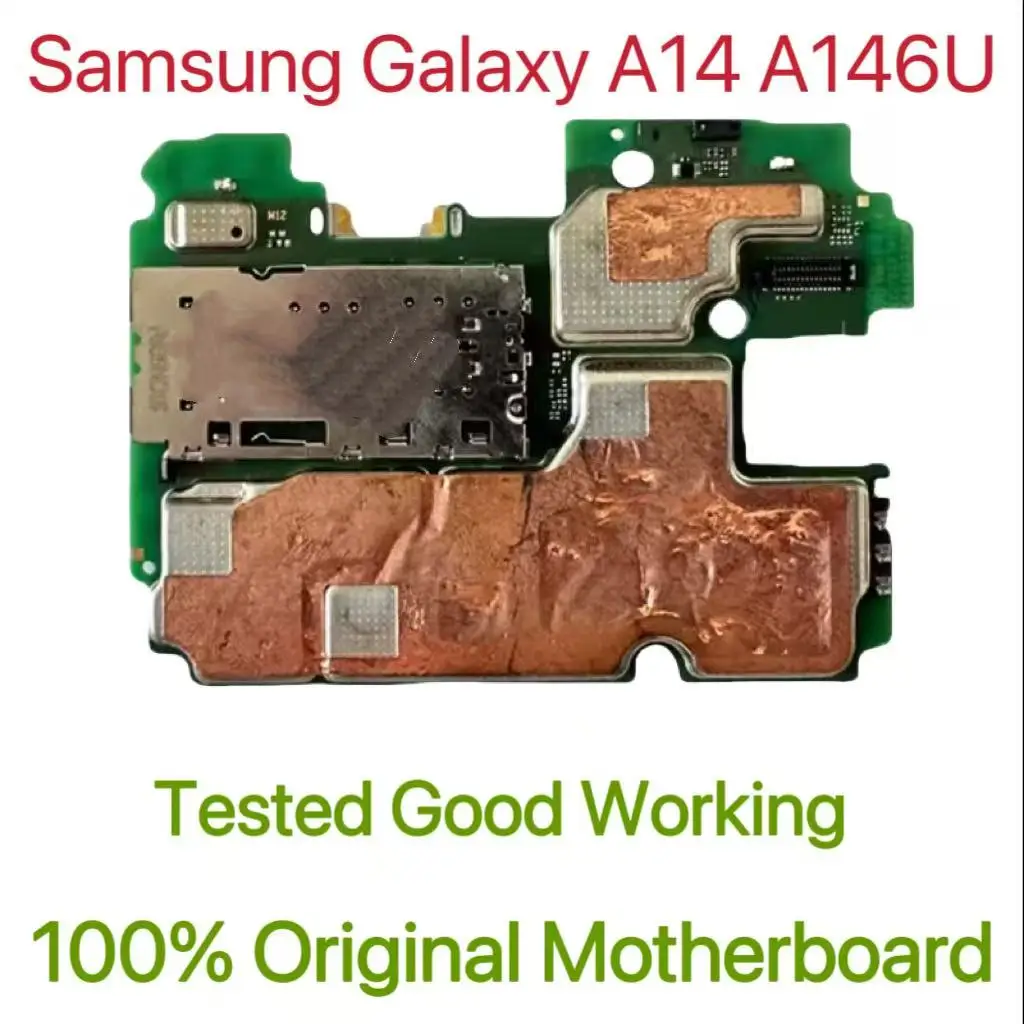 Original Unlocked Main Board For Samsung Galaxy A14 A146U 5G Mainboard Motherboard Unlocked With Chips Circuits Flex Cable