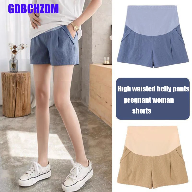 

Summer Cotton Maternity Belly Short Pants Pregnant Women Shorts Pregnancy Short Trousers Adjustable Belly Clothes Korean Style