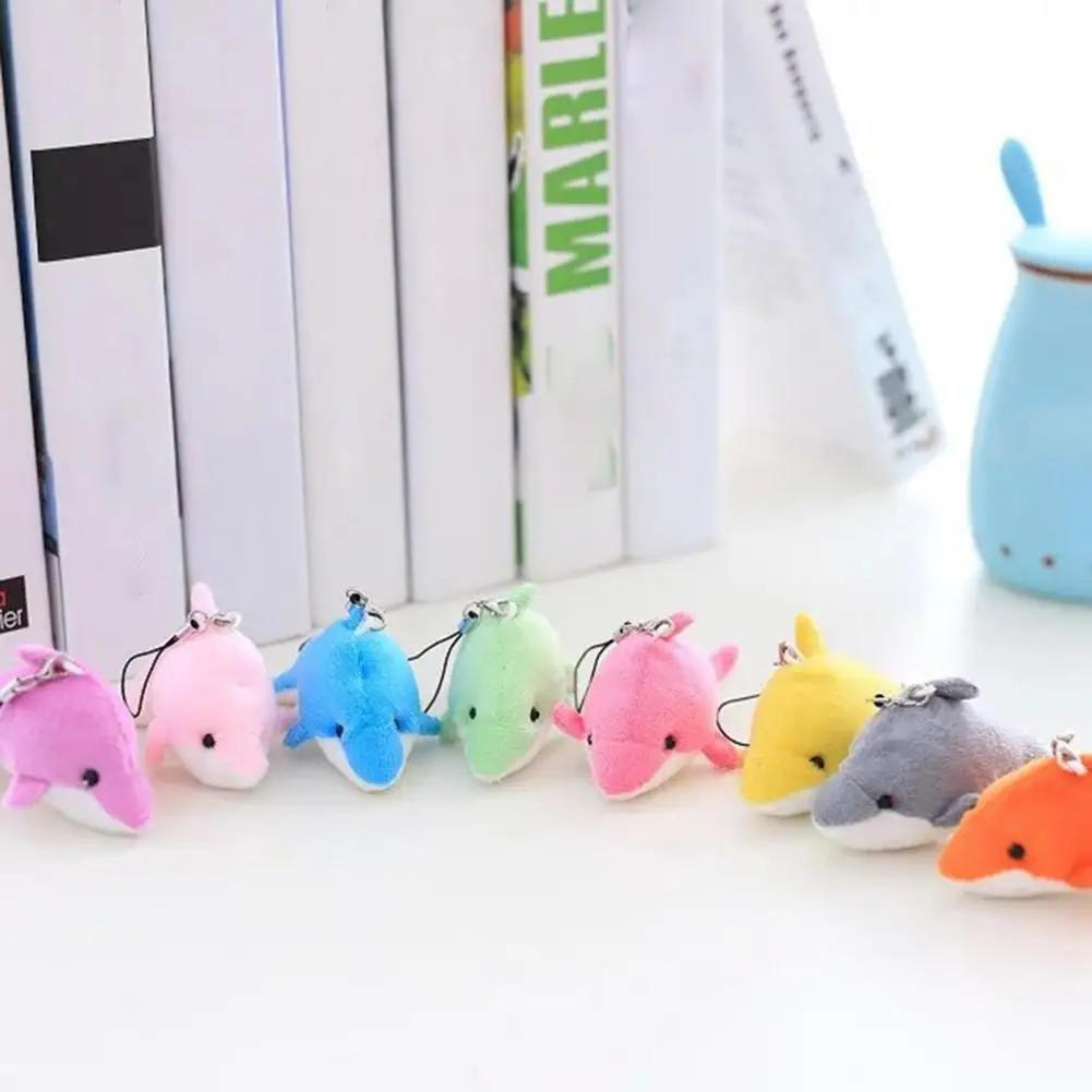 Cartoon Doll Pendant  Cute Animal Doll Soft  Dolphin Pendant Stuffed Animal Doll Key Ring Birthday Gift