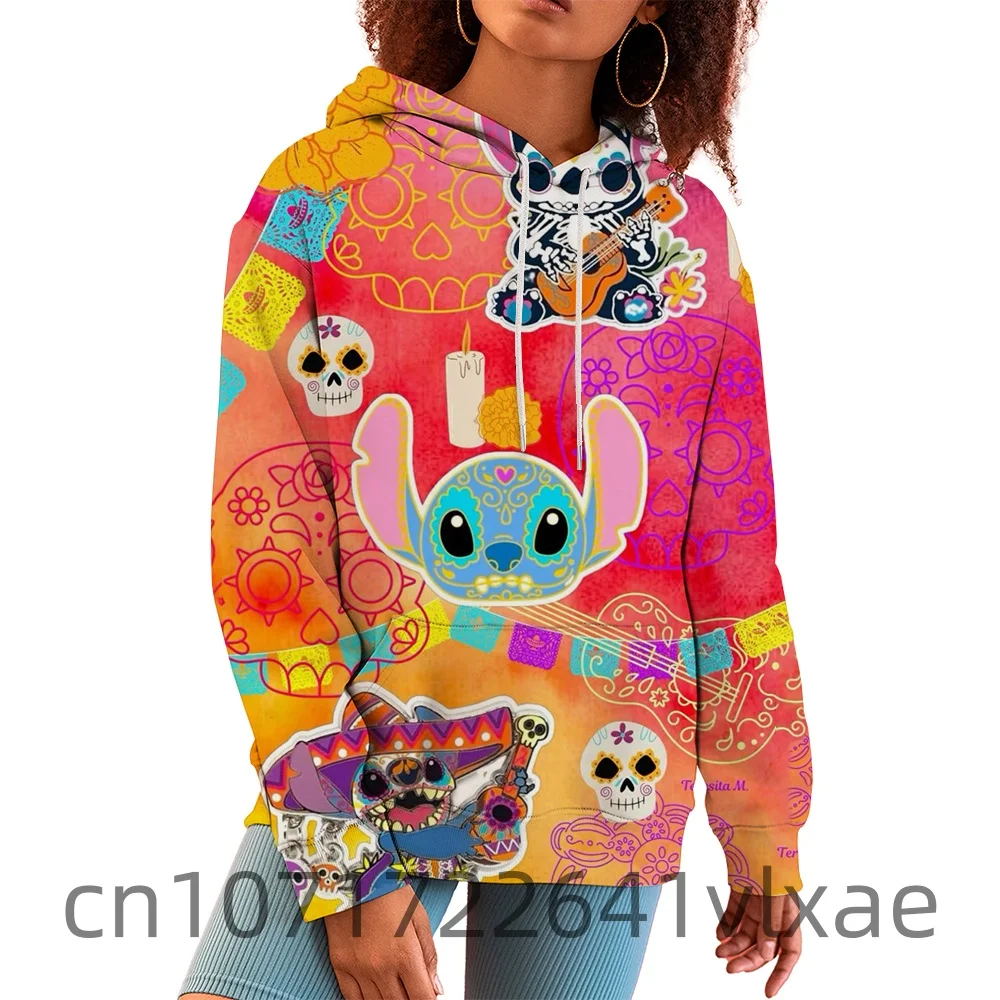 

2025 New 3D Printed Disney Stitch Cartoon Children's Boys and Girls Spring and Autumn Long Sleeve Sports Style Casual Top y2k
