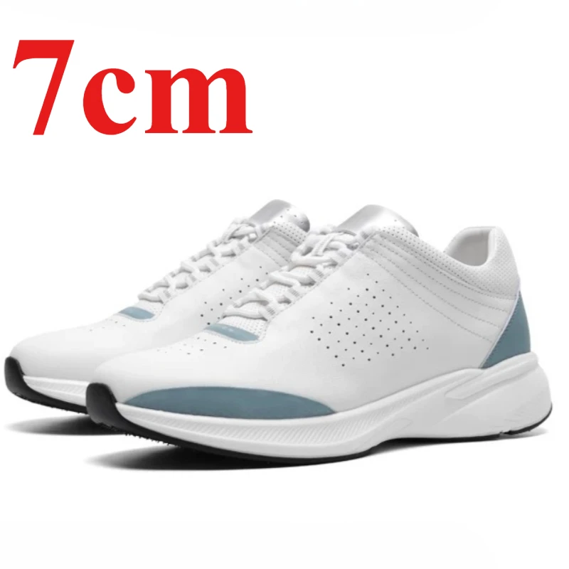 

Breathable Sports Daddy Shoes for Men's 7cm Elevator Shoes Genuine Leather Casual Sneakers Comfortable Height-increasing Shoes