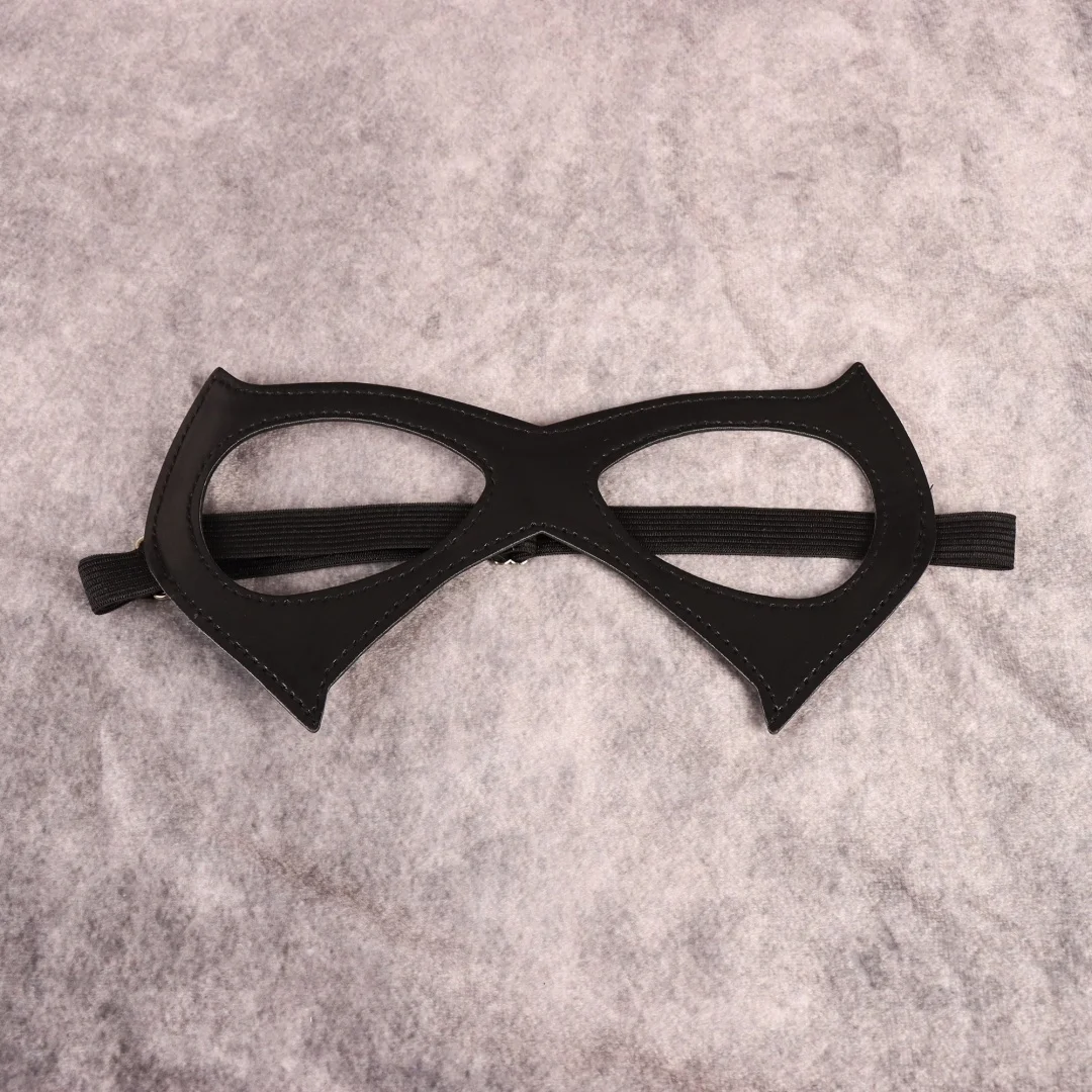 1 قطعة نصف وجه عين القط قناع تنكري امرأة جلدية سوداء قناع القط قناع تنكر لحفلة الهالوين #2