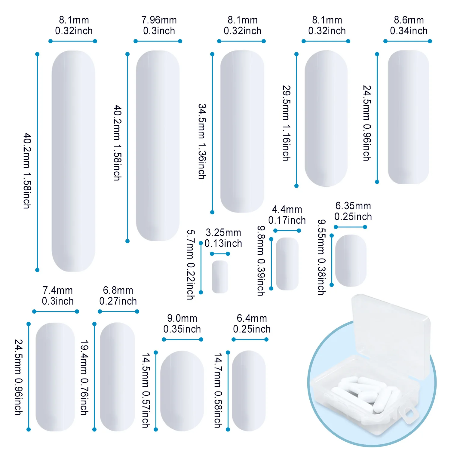 Imagem -02 - Agitador Magnético Ptfe para Laboratório Barra de Agitação Prático Resistente à Corrosão Misturador Rod a b tipo c Caixa de Presente Peças Lote