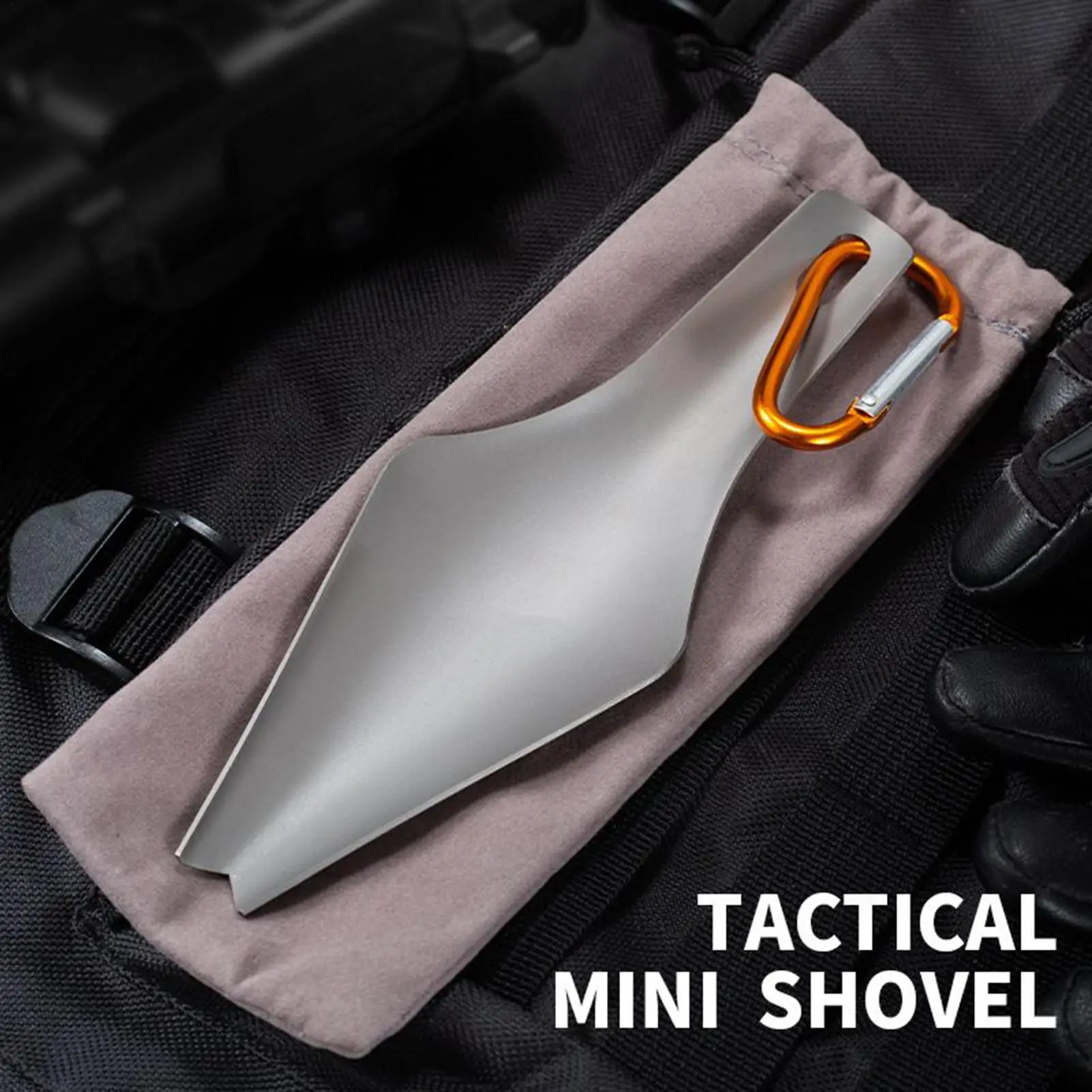 

Titanium Survival Shovel Multi-Purpose Folding Trowel for Camping Gardening Hiking Toilet, High Strength & Portable