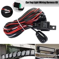 One To Two Car LED Light Bar Wiring Harness Kit for Led Work Light 12V 40A Waterproof Relay Strip Light Switch Wiring Harness