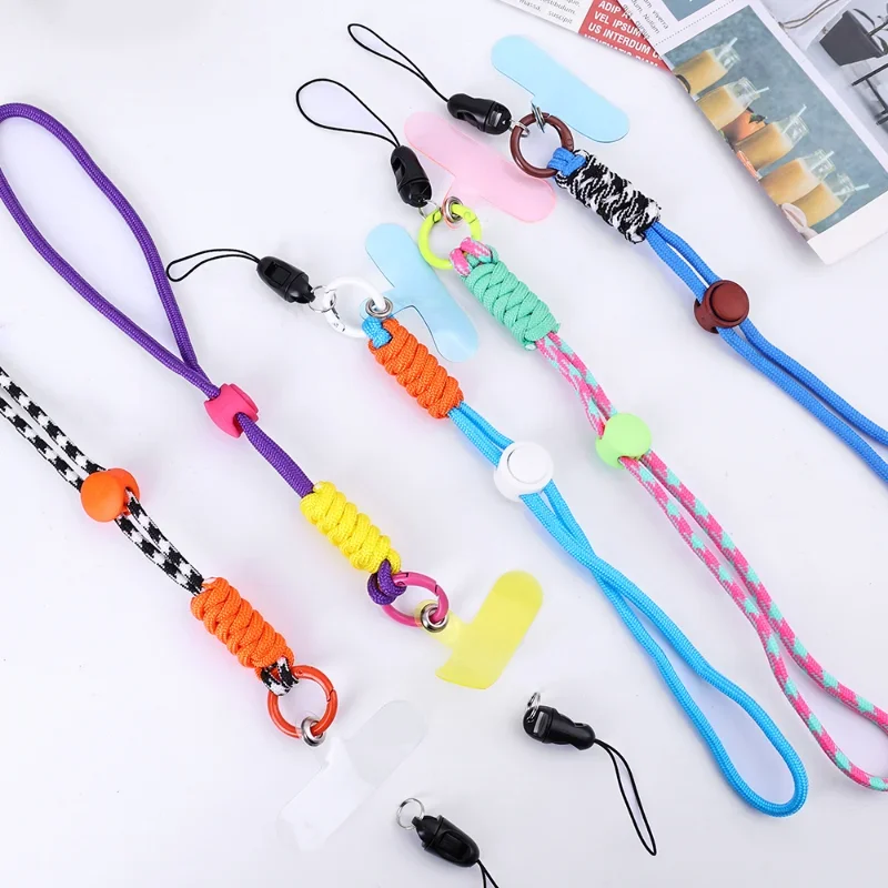 Universal Phone Lanyard Detachable Adjustable Wrist Strap Cord for IPhone Samsung Mobile Phone Rope Braied Straps Keychain