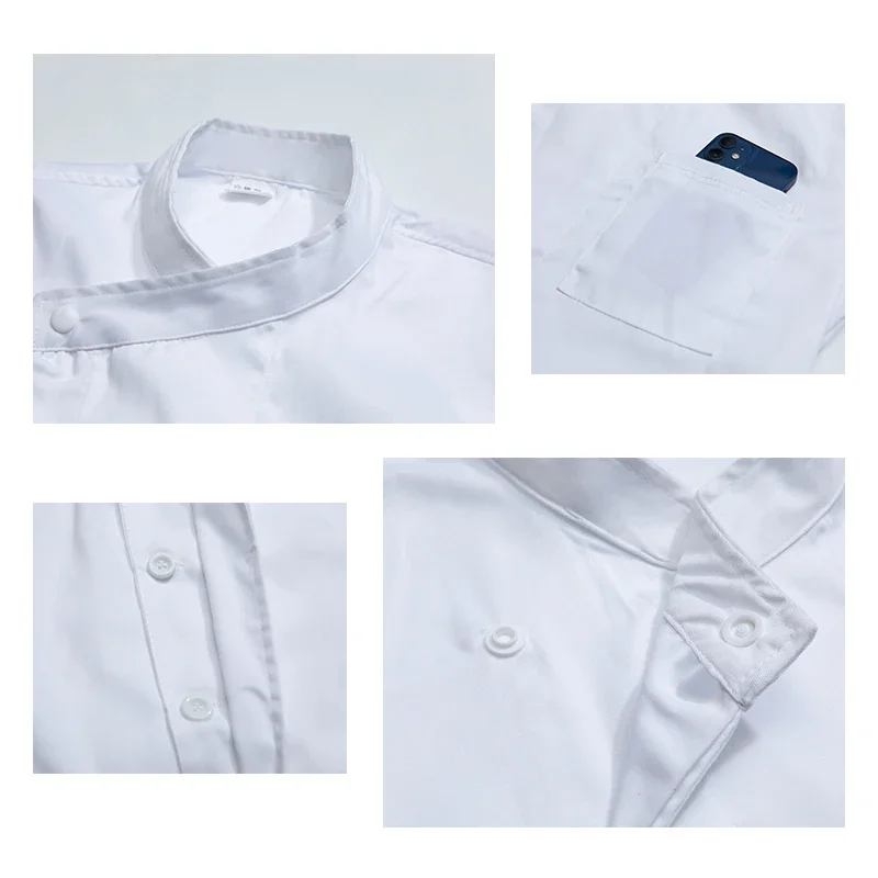 Uniformes de trabajo de Chef de Catering, ropa de verano de manga corta para hombre, chaqueta de cocinero de cocina para Hotel, restaurante, cantina, repostería y cocina