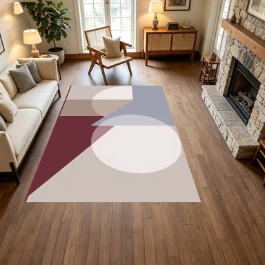 Matte Geometric Abstract Carpet Floor Mat Modern Medieval Style Wear-Resistant Floor Mat Suitable for Living Room and Bedroom