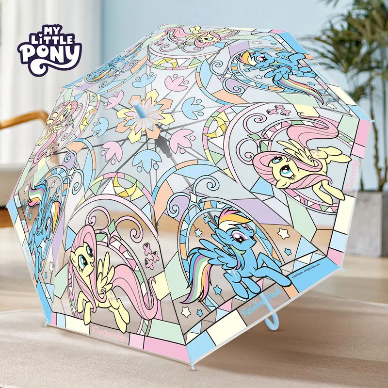 

Kawaii My Little Pony Twilight Sparkle Pinkie Pie Umbrellas Children's Cute Cartoon Anime Transparent Long-Handed Umbrellas