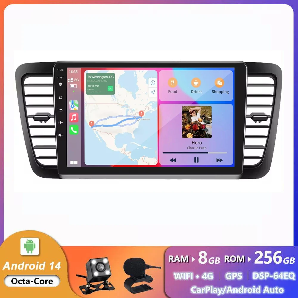 

Android 14 Multimedia Player For Subaru Outback 3 Legacy 4 2004 2005 2007 2008 2009 Car Radio Video GPS Bluetooh Carplay Auto
