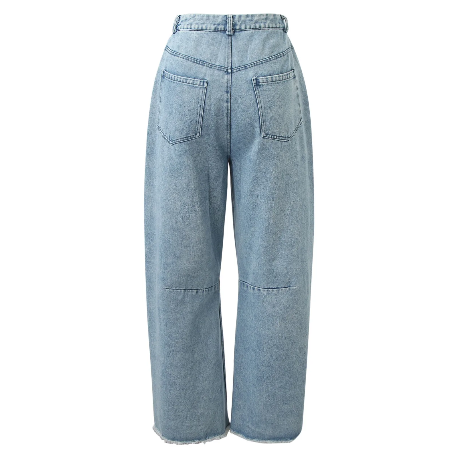 Jean Baggy Vintage à Jambes Larges pour Femme, Pantalon en Denim à Ourlet Court, Longueur au Sol, Vêtements FjHarajuku, Automne Hiver