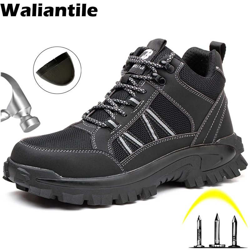 Waliantile Insulation Welding Safety Boots For Men Outdoor Non-slip Construction Working Boots Indestructible Safety Work Shoes