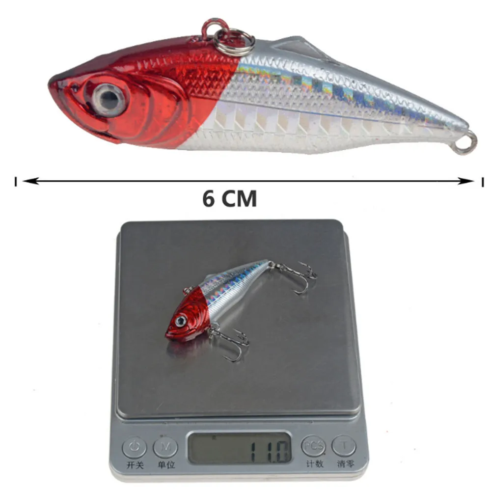 1pcs VIB Vibration Fishing Lure 6cm 11g Long Casting Rattlin Iscas Artificial Wobbler Plastic Hard Bait All Swimming Carp Tackle