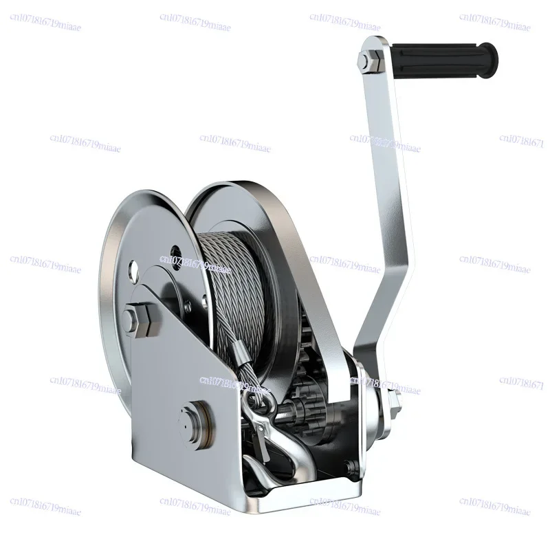 Hand crank winch 304 stainless steel two-way self-locking small household winch manual winch traction