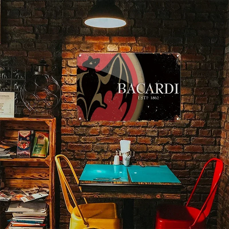 علامة قصدير عتيقة علامة تجارية روم علامات معدنية عتيقة ، كابتن مورغان ملصق مضحك ، لوحة باكاردي ، لافتة للبار ، حانة ، نادي ، كهف رجل ، ديكور جداري #2