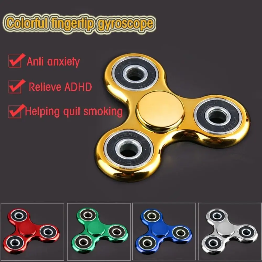 Fingertip 4 Bearings Fingertip Gyroscope Plating Interesting Hand Spinner Fidget 3 Finger Fingertip Decompression Sensory Toy
