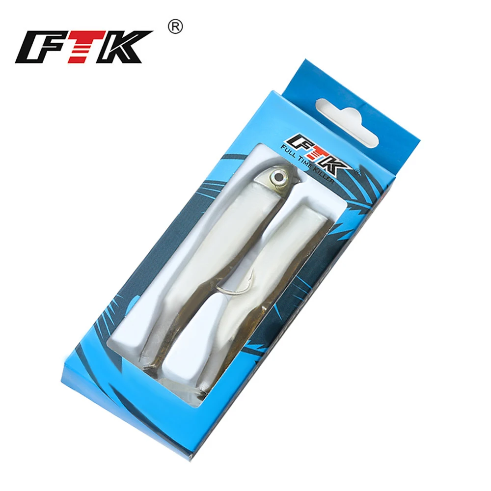 FTK Black Minnow Fishing Lure 5g/70mm,12g/90mm,25g/90mm Jig Head Silicone Baits Soft Lures Crank Hook Jigging Bass Pike Zander