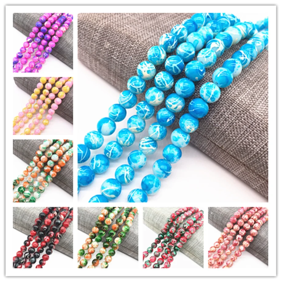 New 4/6/8mm Charm Double Salad Glass Beads Loose Spacer Beads for Jewellery Making Diy Bracelets Necklace Accessories