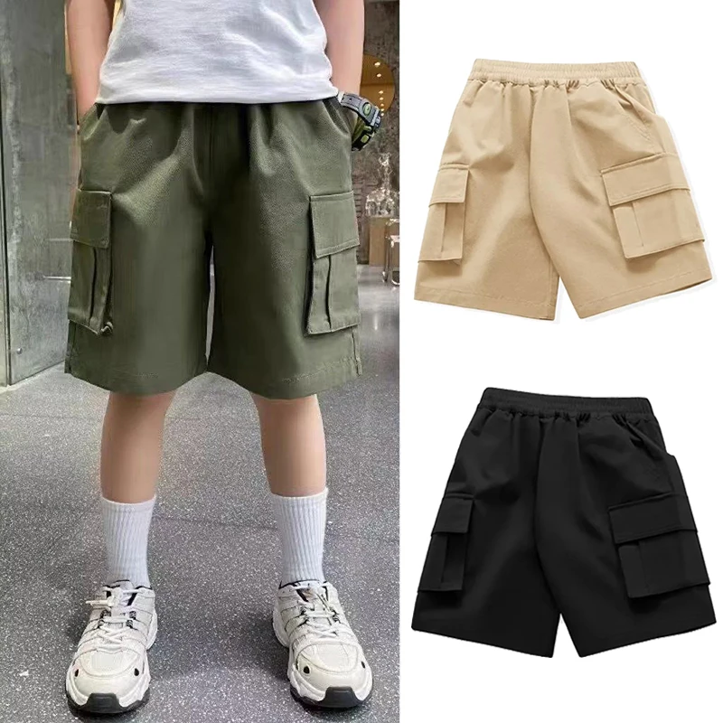 3 Colors Casual Boys Sports Shorts Summer New Fashion Teen Kids Shorts Pants Birthday Gift 4 6 8 10 12 14 Year Children Clothing