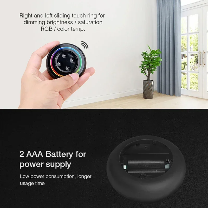 Miboxer 2.4G Round Remote Rainbow dimmer Switch 2 /3 in 1 LED Strip Light Controller DC12~24V