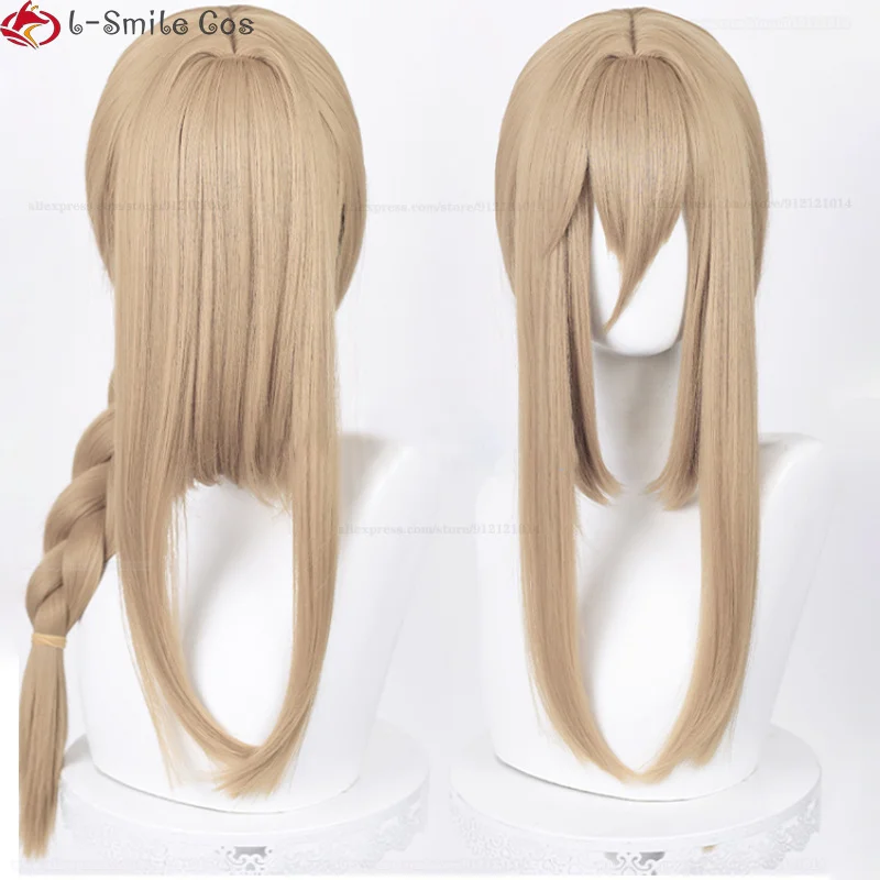 70cm Long Aponia Cosplay Wig WigsIII Signet Of Discipline Aponia Wig Linen Brown Heat Resistant Hair Wigs + Wig Cap