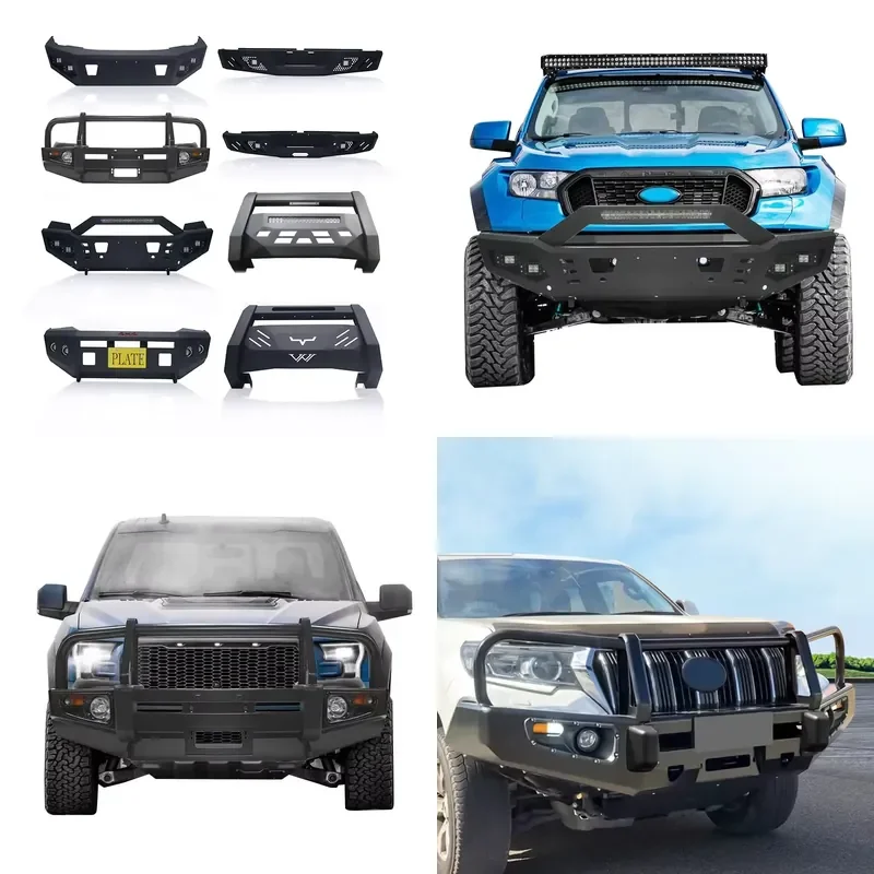 4X4 steel car front bumper guard bull rod for Mitsubishi L200 Ford Ranger Toyota Hilux Tacoma Tundra fortunra Fortuner
