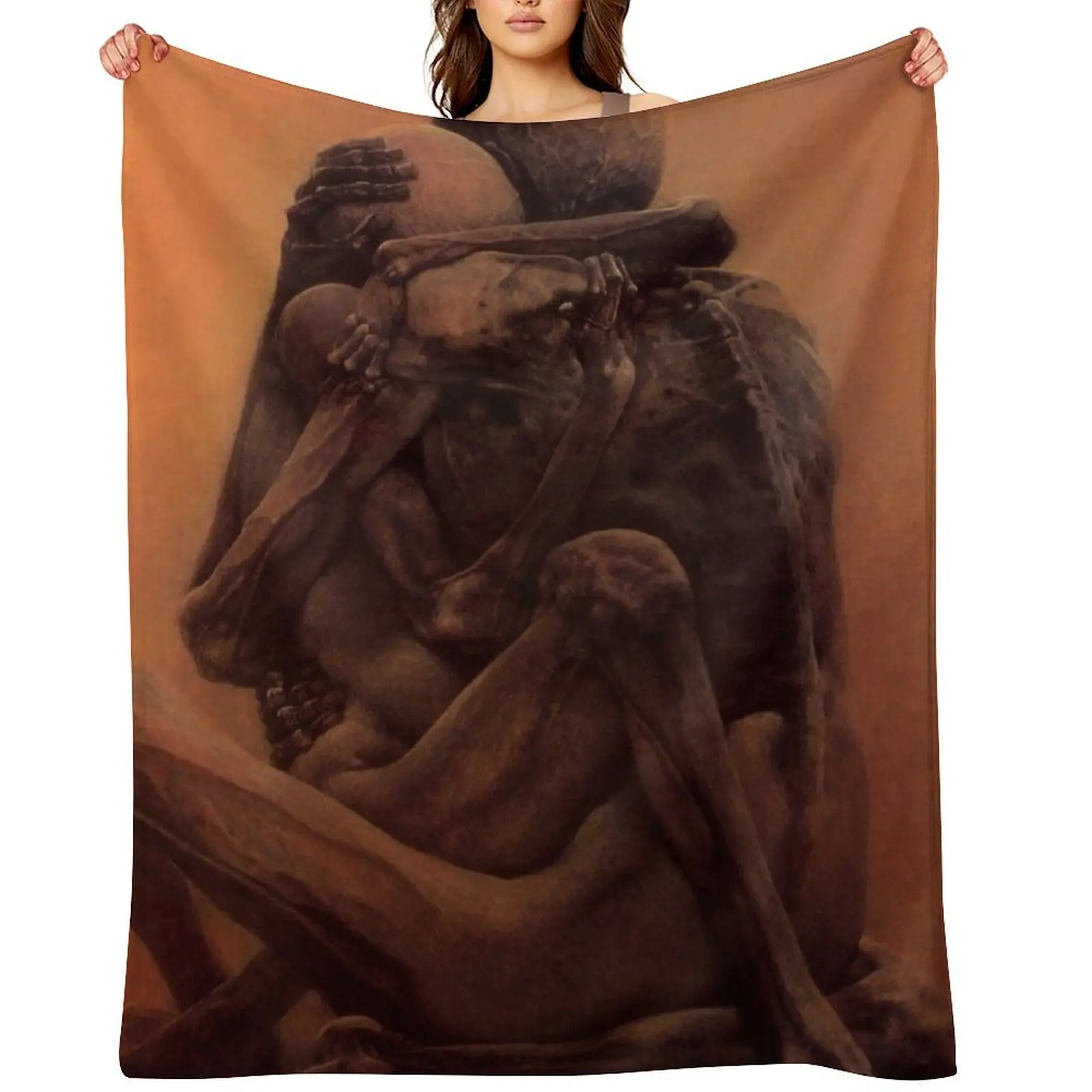 

Untitled (The lovers) by Zdzislaw Beksinski Throw Blanket Summer warm winter Stuffeds Plush Blankets