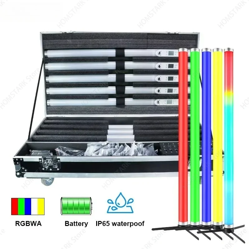 16Pixel 180 Degree RGBW 1M IP65 Rechargeable LED Tube Light Wireless DMX Infrared Pasteable Stage Landscape Lamp For Party Decor