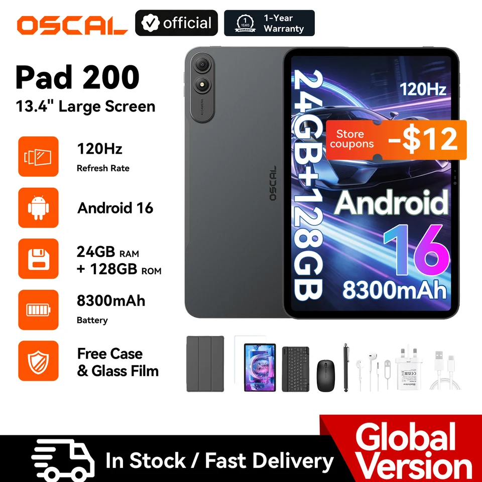 Blackview Oscal Pad 200 13.4 120Hz Tablet 6GB 256GB 4G LTE