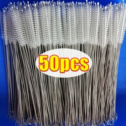 50/5pcs Stainless Steel Straw Cleaning Brush Long Handle Drinking Straws Tube Pipe Cleaner Brushes Baby Cup Bottles Clean Tools