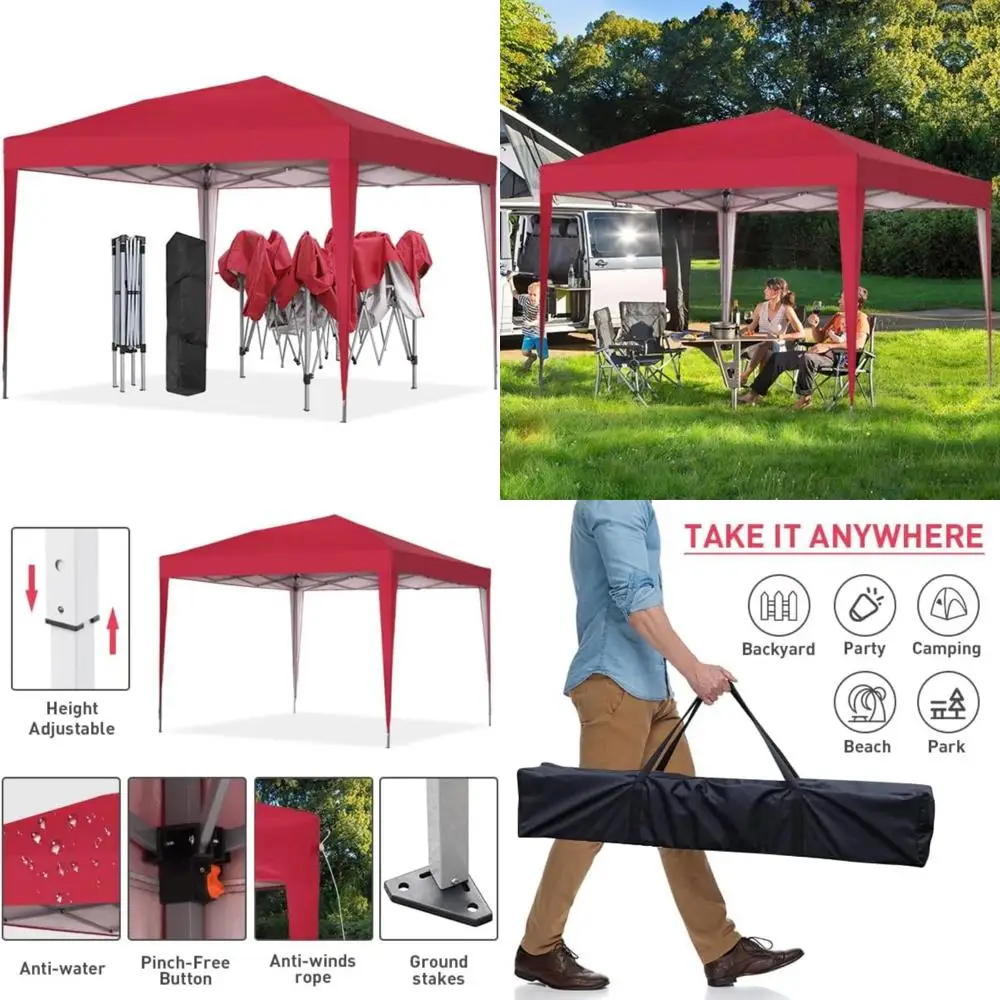 

Portable Outdoor Canopy Tent - 10x10 Instant Gazebo Shelter, Ideal for Patio, Outdoor Events, Weddings, and Parties