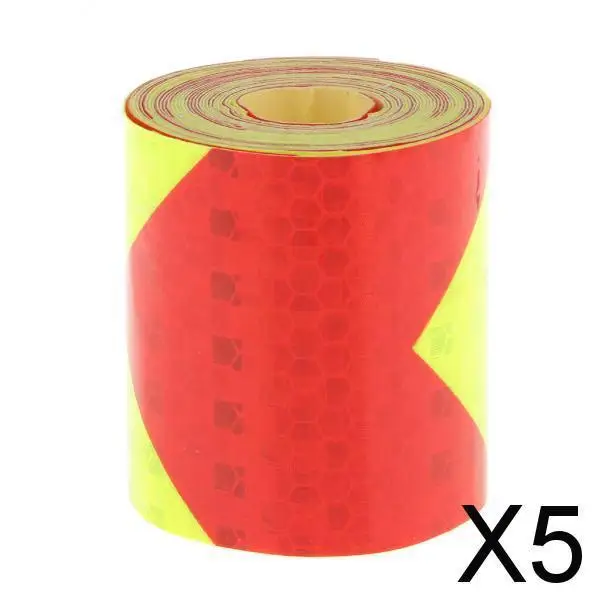 3-5pack Reflective Warning Conspicuity Tape Arrow Pattern Sticker -Red with