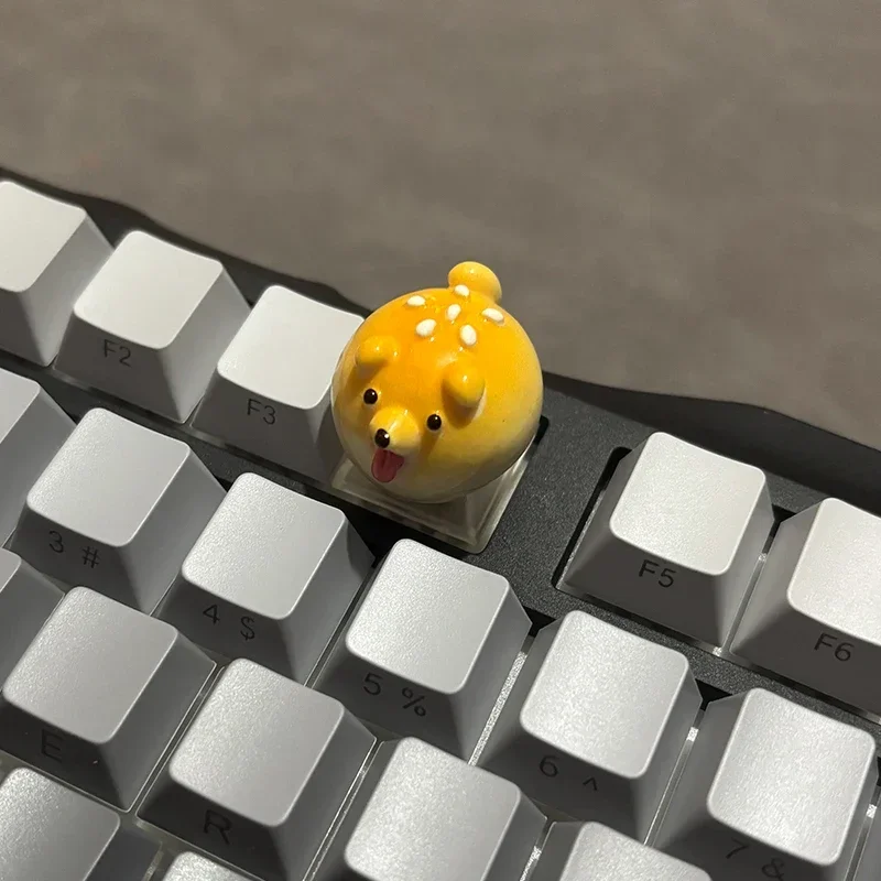 

"Bread Dog" keycaps, handmade DIY keycaps, custom keyboard keycaps, transparent keycaps