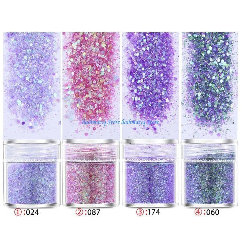 573B 4 Bottles UV Crystal Epoxy Resin Filler Pigment Art Sequins Resin Shinning Filling Flash Glitter Powder Decorations